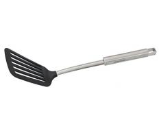 Fackelmann 680751 Spatule Via Montenapoleone 34cm en INOX/Nylon, Acier Inoxydable, Argent/Noir, 34 x 8,5 x 8,5 cm