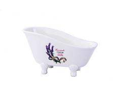 GMMH Ensemble de Salle de Bain Vintage avec Distributeur de Savon et Brosse WC en cÃ©ramique Motif Lavande