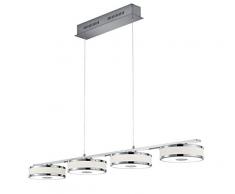 Trio Leuchten 378010407 Lampe suspendue, MÃ©tal, 7.5 W, Nickel Matt/WeiÃ