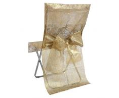 Santex 4068 Housse de Chaise Fanon Métallisé avec Noeud Or