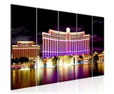 Tableau decoration murale Bellagio Las Vegas 150 x 60 cm - XXL Impression sur Toile Salon Appartment 5 Parties - prÃªt Ã accrocher - 601256a