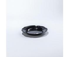 Baci Assiette Creuse mélamine, Mélamine, Noir, 23 x 23 x 4 cm