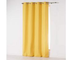douceur dintérieur rideau a oeillets 140x260 cm microfibre absolu moutarde