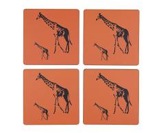 Space 1a Design Giraffe Parade Lot de 4 Dessous de Verre