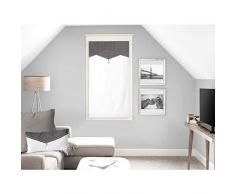 Soleil docre Chambord Brise bise, Coton, Gris, 45 x 90 cm