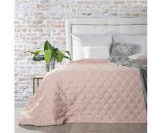 Eurofirany Jeté de lit Double Face matelassée Bleu crème/Gris Acier Bicolore uni (MEGI/Rose, 170 x 210 cm) Polyester