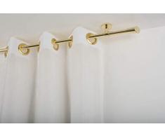 Tringle à Rideaux: à 20 mm sans Anneaux, L. 340 cm. en Laiton Poli â Complet