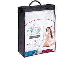 My Lovely Bed - Protège Matelas 140x190/200 cm | Alèse Imperméable et Respirante | Souple et Silencieux - Absorbant - Bouclette en Coton