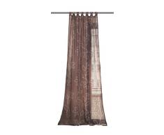 iovivo Voilage Gardine Verona avec passants 245 x 140 cm Fleuri marron