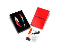 Le Creuset, Coffret Sommelier Double Levier, 5 Feuilles Anti-Gouttes, 6 Marque-verres, GS142