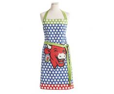 Coucke Tablier Vache Qui rit Pop, Coton, Bleu, 85x76 cm