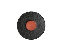 Villeroy & Boch 10-4283-1220 Manufacture Rock Glow Tasse Ã cafÃ© au Lait, Soucoupe discrÃ¨te en Porcelaine Premium, rÃ©siste au Lave-Vaisselle, Noire