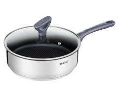 DAILYCOOK Sauteuse 24 cm Inox + Couvercle Tous Feux Dont Induction