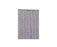 Rideaudiscount Rideau 135x280 cm 8 Oeillets Metallique Style Design Gris
