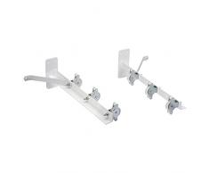 Sauvic Étendoir avec poulies en Acier avec revêtement Plastique anticorrosion, Blanc, 55 x 19,5 x 13,5 cm