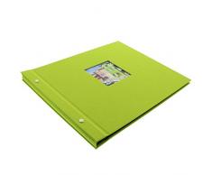 Goldbuch Album Photo Tendance, Bella Vista, 39 X 31 Cm, 40 Noires Pages avec Intercalaires En Verre, Extensibles, Vert, 28976