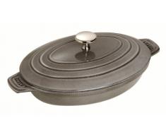 Staub Fonte 1332318 Assiette Chaude Ovale Gris Graphite 23 cm