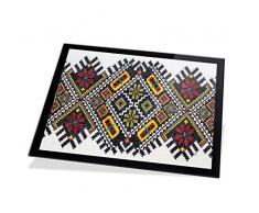 Adventa ACG81-BK Set de Table Personnalisable en Verre pour Cuisine Equipement SÃ©curitÃ© TrempÃ©