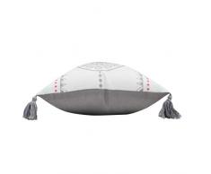 douceur dintÃ©rieur coussin pompons 40x40cm indila blanc/menthe