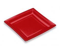 GUILLIN - QUADRIPACK AC185RG SACHET DE 50 Assiette CarrÃ©e RÃ©utilisable, PolystyrÃ¨ne, Rouge, 18,4 x 18,4 x 1,8 cm