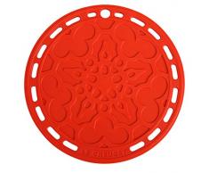 Le Creuset, Dessous de Plat en Silicone avec Åillet de Suspension, Rond, Diamètre : 20 cm, Silicone, Cerise