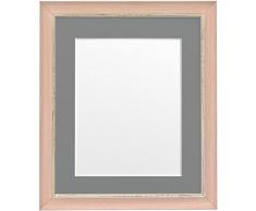 FRAMES BY POST Porte Photo Nordique 20 x 16-Pouces, Verre Plastique pour Photo A3 avec embase Gris foncé, Rose Vieilli