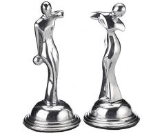 Moycor 50046Â âÂ Set de Figurines pour Homme et Femme, 12Â x 12Â x 22Â cm, Couleur Argent