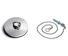 Bulk Hardware BH03916 Bouchon de baignoire en Métal Chromé, 45 mm