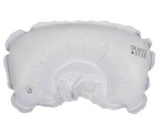 Travel Star TS-A 1000Â Oreiller Baignoire Gonflable avec Housse en Tissu et ventouses, weip Baignoire Gonflable Coussin, Polyester, Blanc, 2Â x 20Â x 20Â cm