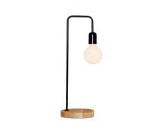 Homemania Valeta Lampe de table Noir ChÃªne MÃ©tal 17 x 20 x 52 cm 1 x E27 40 W