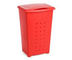 TATAY Pongotodo Millenium Panier Ã Linge Moderne 42.00x35.50x64.00 cm Rouge