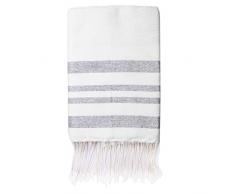 Moorish Idol - Fouta Nid dAbeille Lurex- 100cm x 200cm- Blanc/Argent
