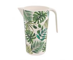 CAMBRIDGE CM05919 Large Reusable Water Juice Jug, Pitcher, Carafe, 1.5 L, Polynesia Print | Dishwasher Safe | BPA Free | Alternative to Single Use Plastics, Bamboo Fiber Mix