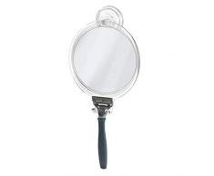 InterDesign Power Lock miroir de rasage, miroir Ã maquillage incassable en plastique avec ventouses puissantes, transparent