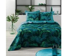 douceur dintérieur Sanya Bay COUVRE LIT 2 PERSONNES MATELASSE +2 HOUSSES DE COUSSIN 60X60, Multicolore, 220 x 240 CM
