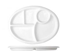 Cosy & Trendy HP0397 Assiette Ã fondue, 5 compartiments, Porcelaine, 24X32 cm