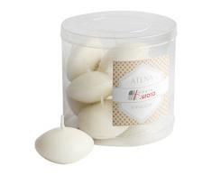 Bougies flottantes dAurora Atena Lot de 10Â sans Parfum, Cire, Ivoire, 4.5Â x 4.5Â x 2.5Â cm