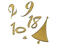 Rayher Autocollant Chiffres pour Calendrier de lAvent - DorÃ©
