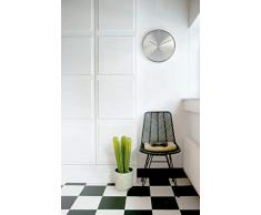 Karlsson KA5594SI Design Studio Mango Pendule Murale Ceinture Nickel Satiné/Métal Argent 3,5 X 40 X 40 cm