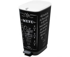 Kis 8071900 1790 01 Poubelle Chic Coffee Menu 45 litres, Plastique, Multicolore, 29x44,5x60,5 cm
