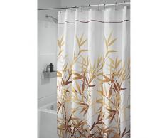 InterDesign Anzu rideau douche, rideau baignoire lavable de 180,0 cm x 200,0 cm en polyester, rideau salle de bain avec motif florale, brun