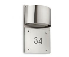 Prolight 558200008 Applique Numéro Maison E27 7W, Métal, 7 W, Gris