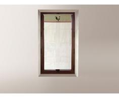 Soleil docre Brise Bise BrodÃ© en Coton 60x120 cm Coq Coton Ecru 120 x 60 cm