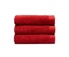Drap de Bain 70x140 cm Lot de 3 Serviettes Eponge Couleur Rouge Home Basic 50x100 cm 33x50 cm Serviette invit/é