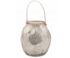 Villa dEste Home Tivoli Glass Vase Porte Bougie, Verre, Silver, 13Â x 13Â x 13Â cm