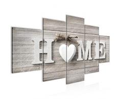 Tableau decoration murale Coeur de la maison 200 x 100 cm - XXL Impression sur Toile Salon Appartment 5 Parties - prÃªt Ã accrocher - 504451a