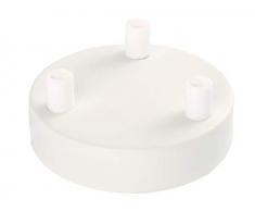 Plafonnier Acier 3 sorties D100mm Blanc+ arrêt de cable D7mm