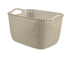 Curver 03700-X64-00 Knit Corbeille rectangulaire Plastique Blanc 39,5 x 29,5 x 23,6 cm 19 L