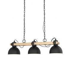 Eglo Lubenham Suspension 3 ampoules Noir, marron.