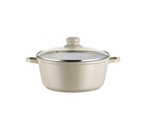 Domestic Top Selection by MÃ¤ser, SÃ©rie Kitchen Time, Faitout 24Â cm avec Couvercle en Verre, revÃªtement Anti-adhÃ©sif avec Ceramic pour ILAG Blanc, dans la Couleur Gris